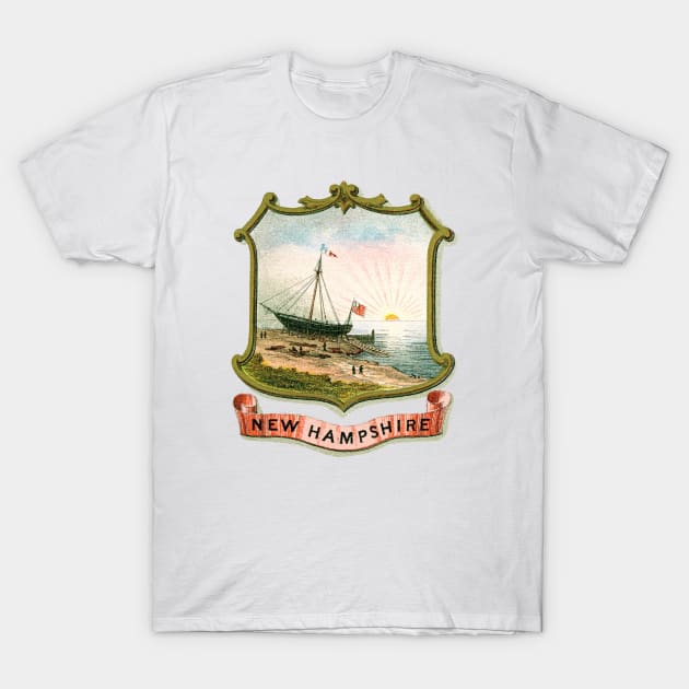 1876 New Hampshire Coat of Arms T-Shirt by historicimage